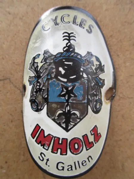 Imholz St.Gallen Velo Steuerkopf CH Schild Emblem