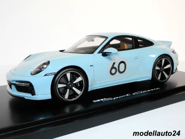 Porsche 911 (992) Sport Classic 2022 meissenblau / Spark 1:18